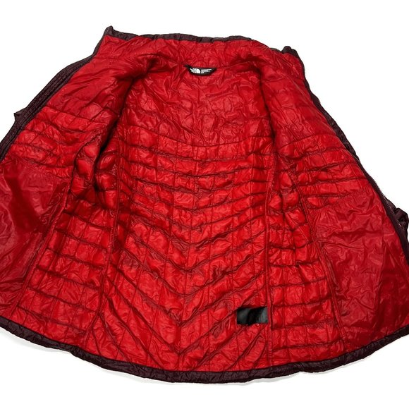 The North Face Thermoball Eco Jacket Womens Small Red Puffer Quilted - Picture 10 of 12